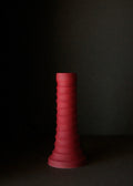 Naeos column candlestick in Matte Blue stoneware with taper candle