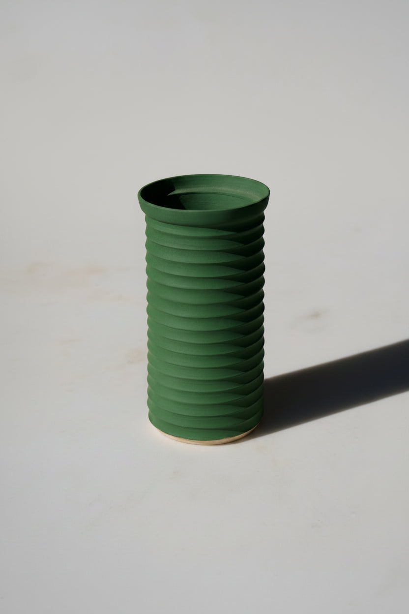 Handmade stoneware column vase by Naeos — tall sculptural ceramic for the contemporary home