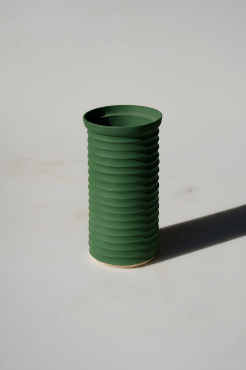Handmade stoneware column vase by Naeos — tall sculptural ceramic for the contemporary home